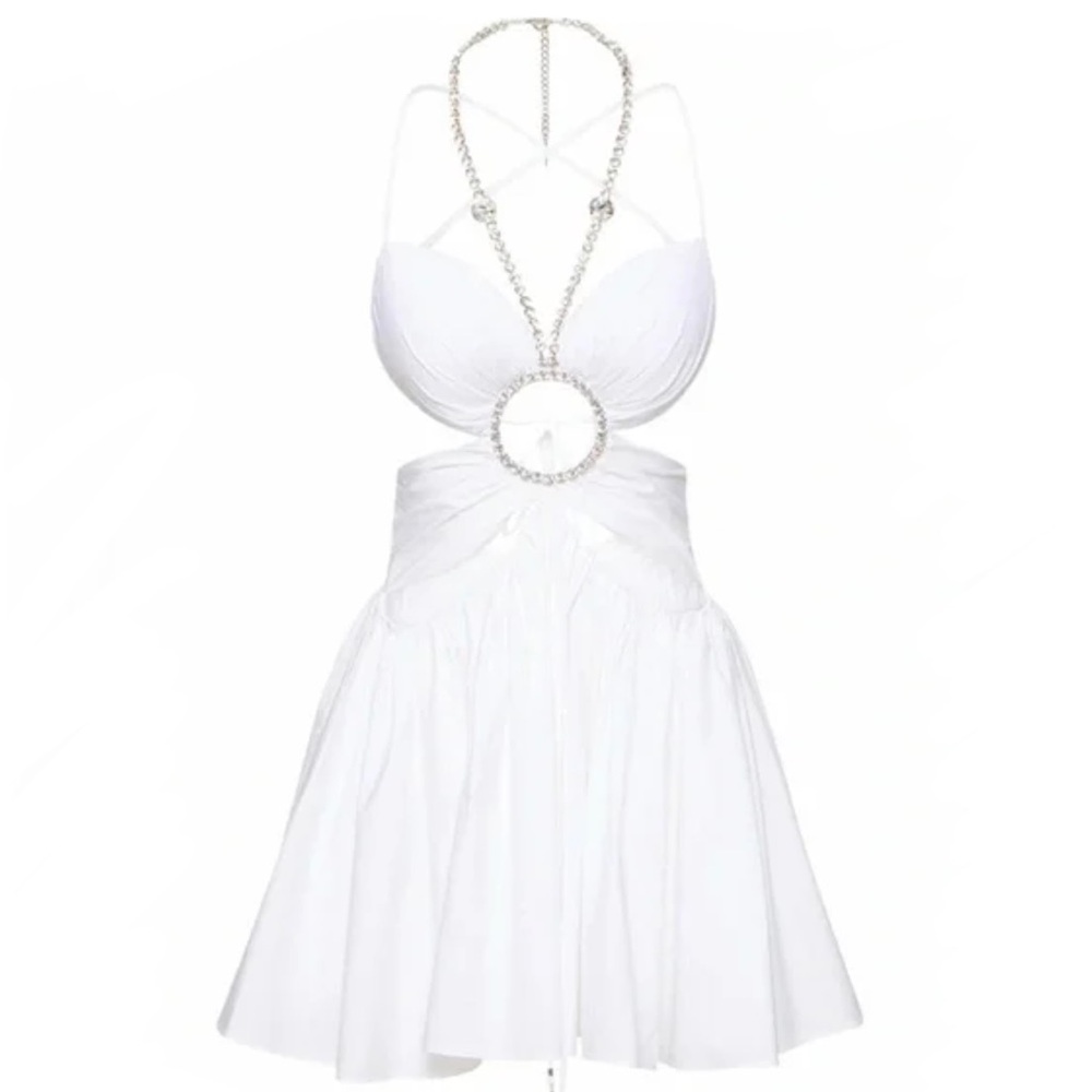 AREA NYC white flower mini dress size 0